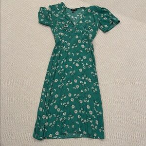 New Look Teal Floral Midi Dress